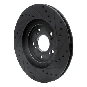 Acura NSX Brake Rotor (1) - Rear Left - R1 Concepts - Drilled & Slotted - Black - `97-`05